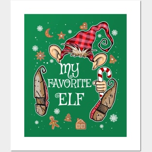 Cute My Favorite Elf Christmas Costume Posters and Art